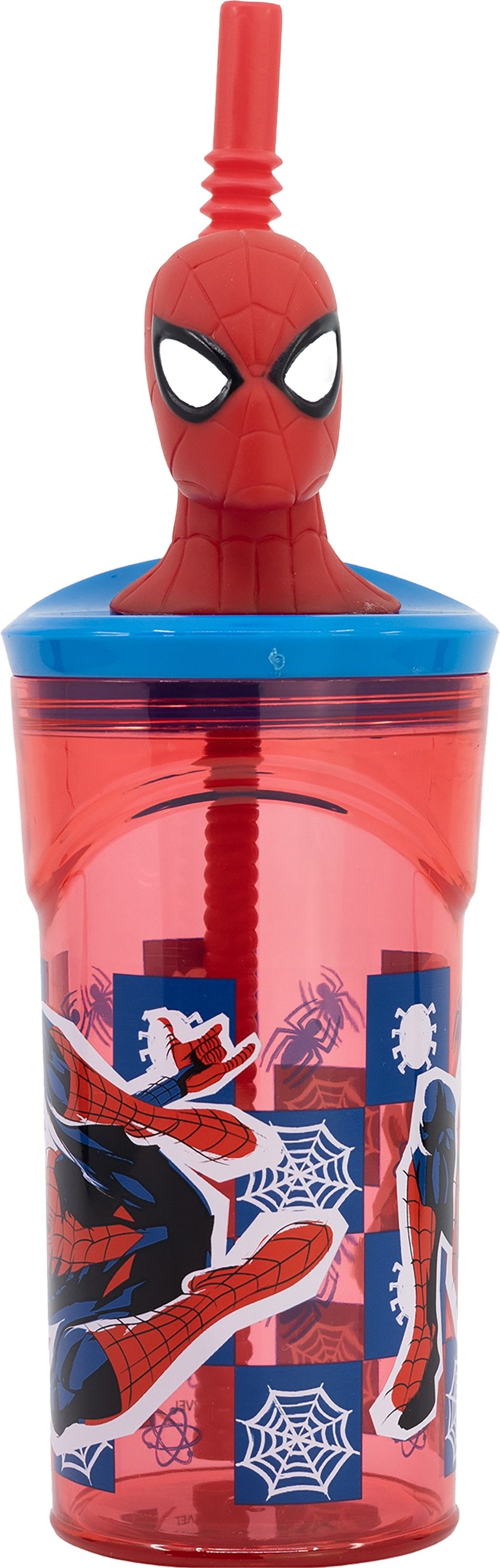 TATAWAY Marvel Bicchiere blu e rosso per bambini in plastica Spiderman Uomo