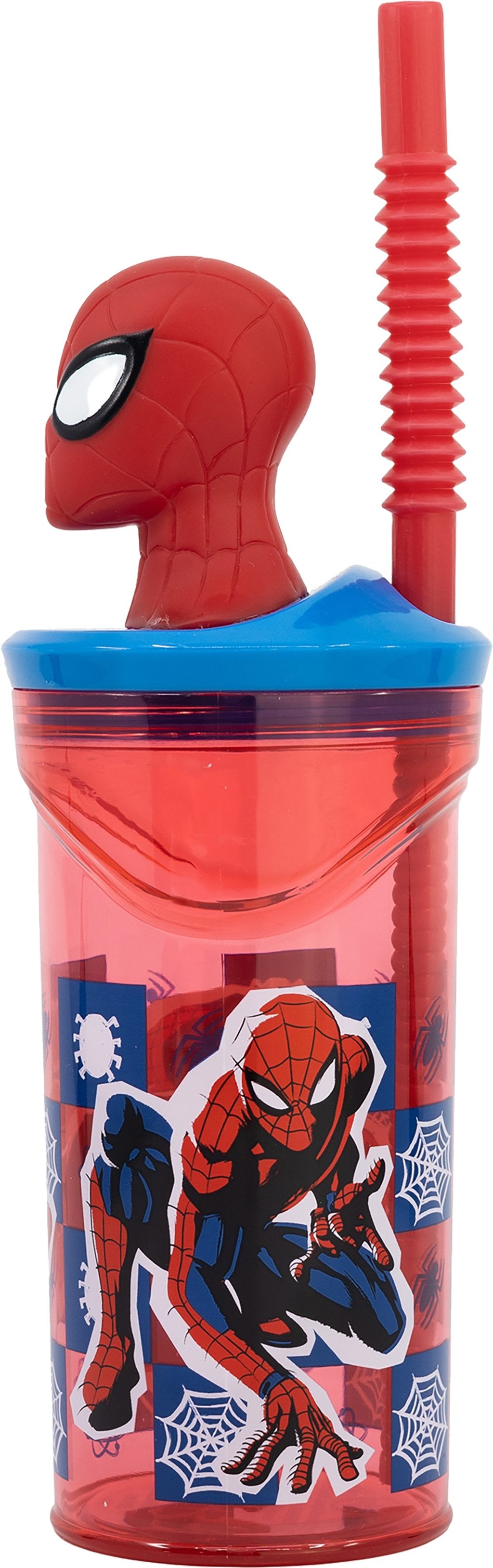 TATAWAY Marvel Bicchiere blu e rosso per bambini in plastica Spiderman Uomo