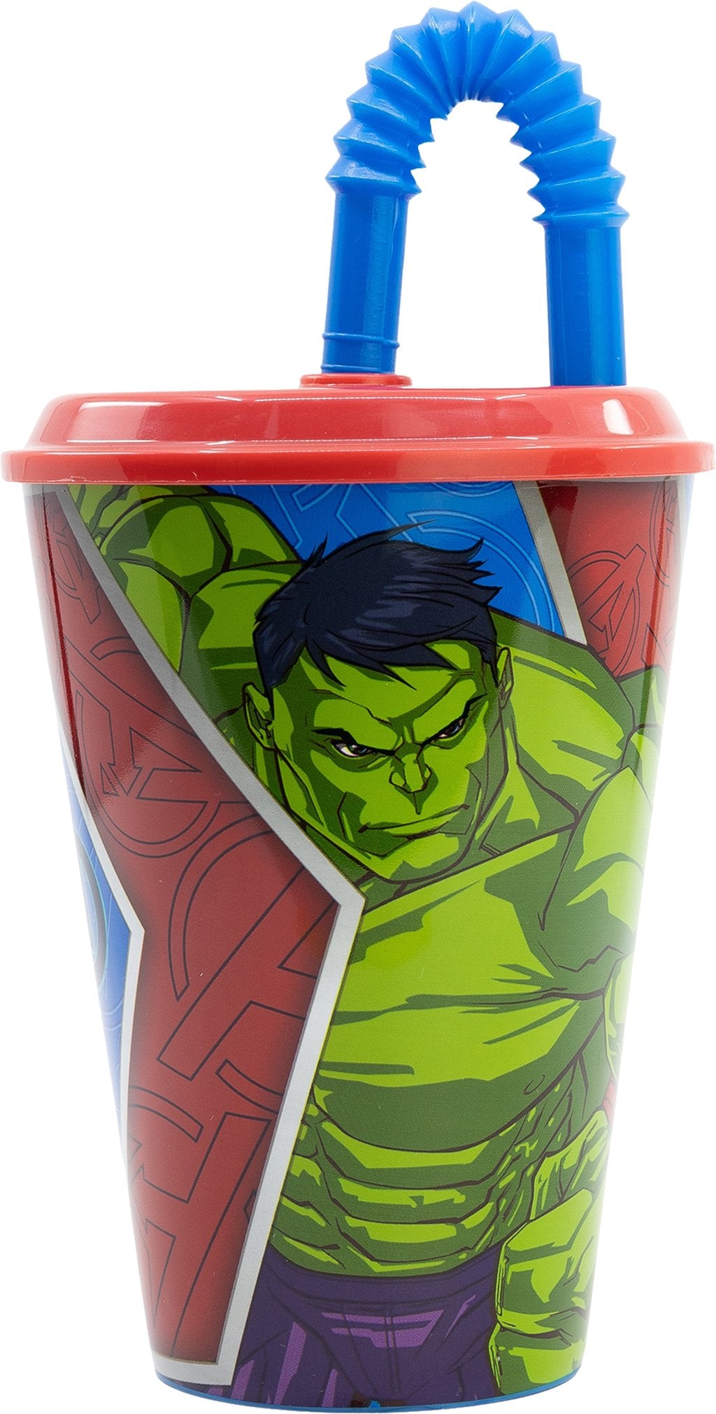 TATAWAY Marvel Bicchiere rosso e blu per bambini in plastica Avengers Iron Man
