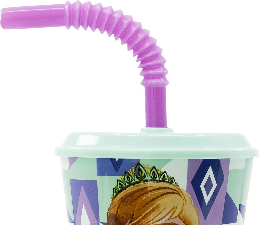 Bicchiere in plastica con cannuccia Frozen 430 ml