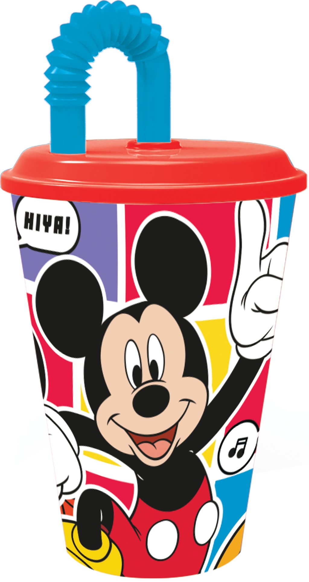 TATAWAY Disney Bicchiere rosso e azzurro per bambini in plastica Mickey Mouse