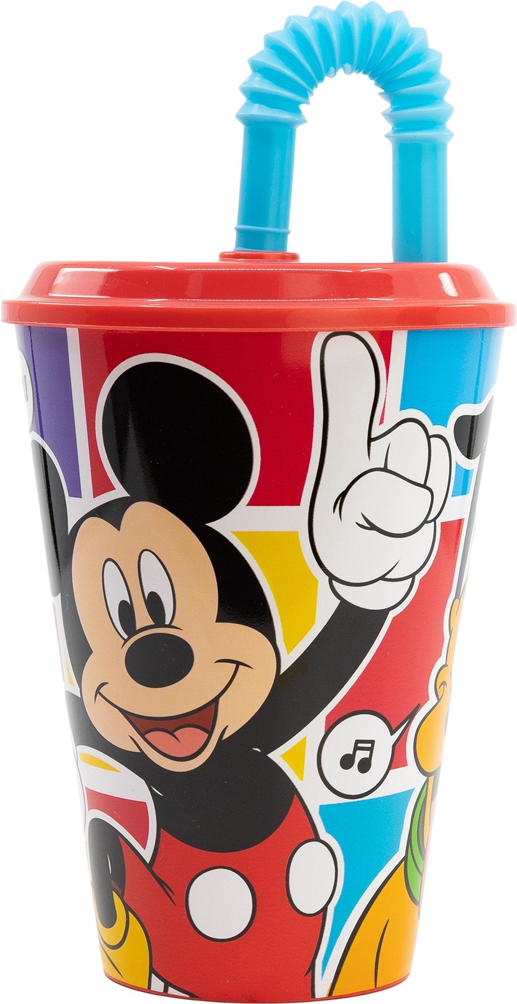 TATAWAY Disney Bicchiere rosso e azzurro per bambini in plastica Mickey Mouse