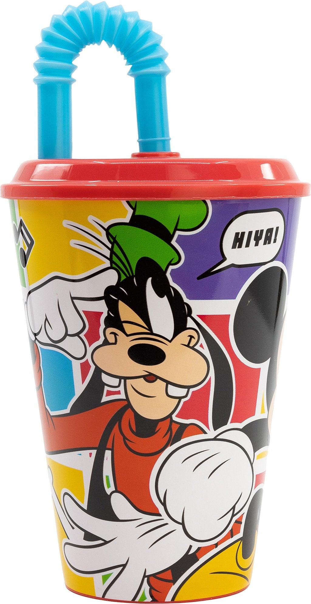 TATAWAY Disney Bicchiere rosso e azzurro per bambini in plastica Mickey Mouse