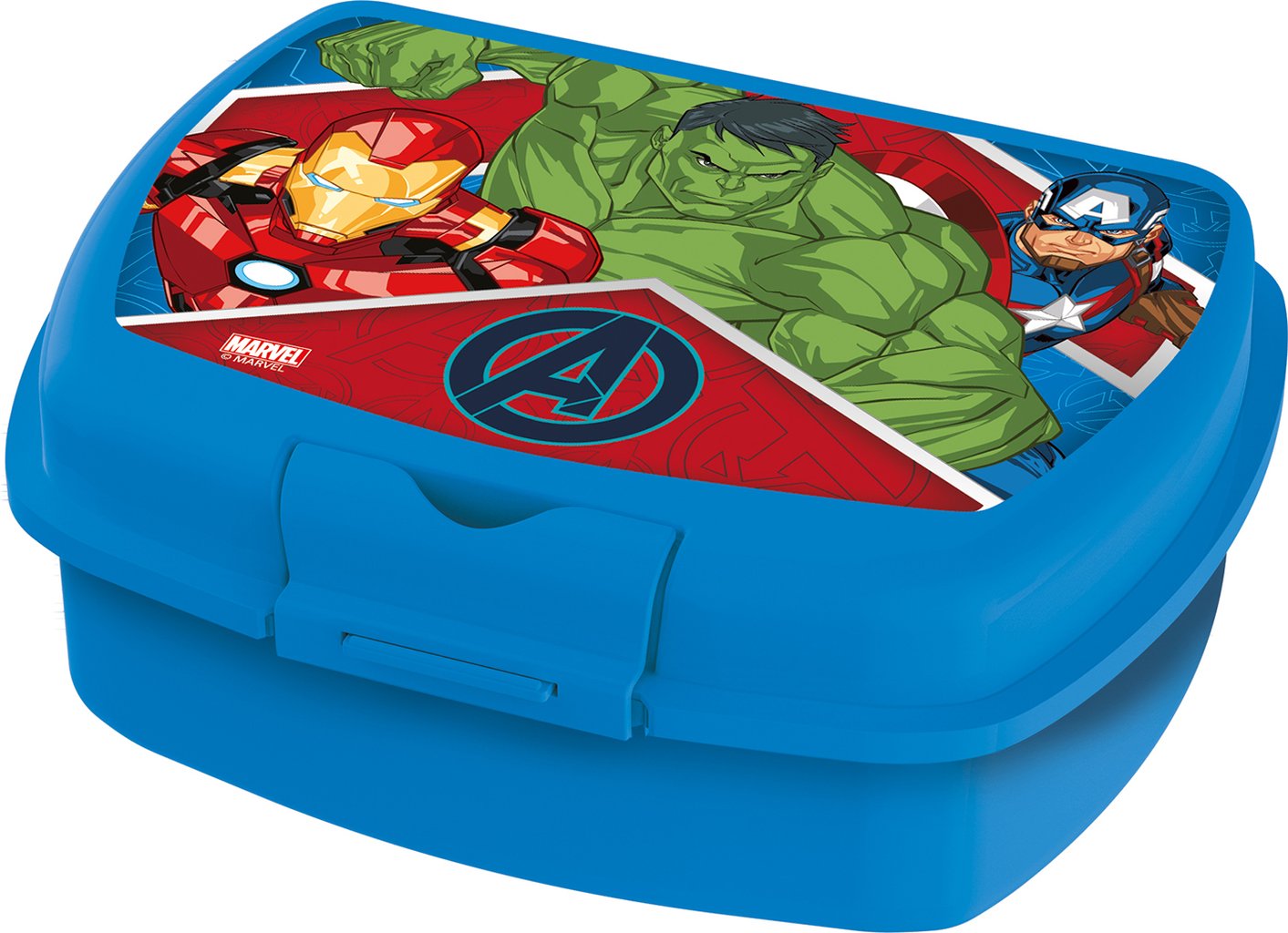 TATAWAY Marvel Sandwich Box blu per bambini in plastica Avengers Iron Man Hulk