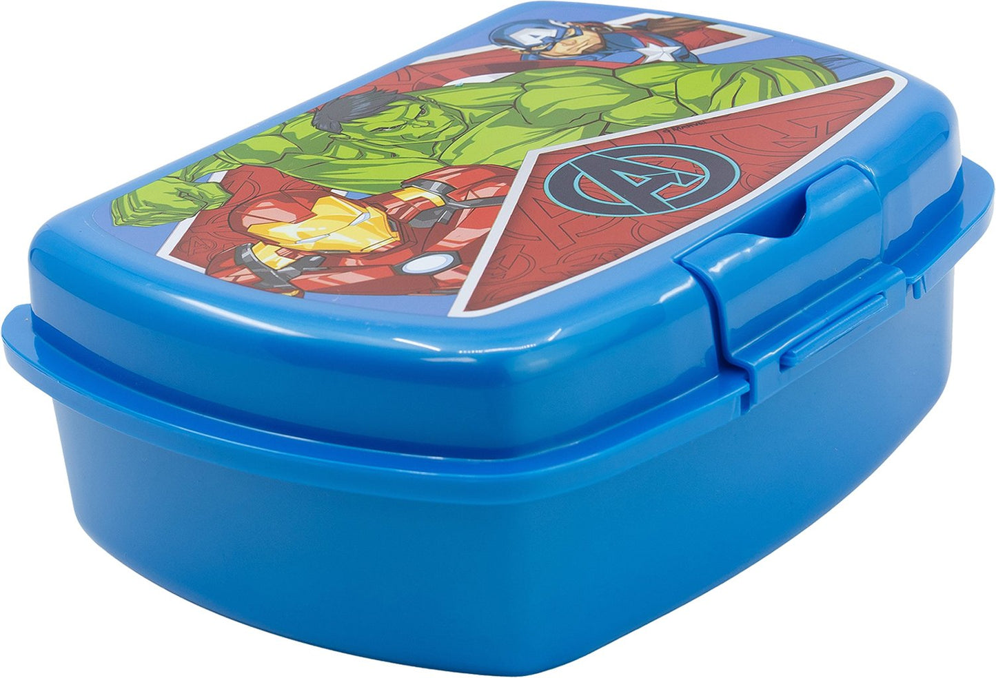 TATAWAY Marvel Sandwich Box blu per bambini in plastica Avengers Iron Man Hulk