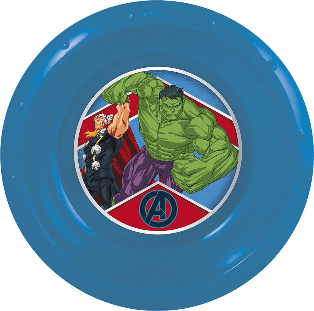 TATAWAY Marvel Ciotola blu per bambini in plastica Avengers Hulk Thor