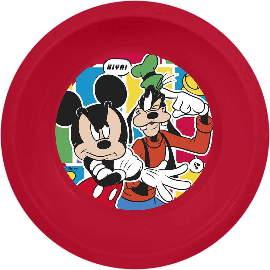 TATAWAY Disney Ciotola rossa per bambini in plastica Mickey Mouse resistente