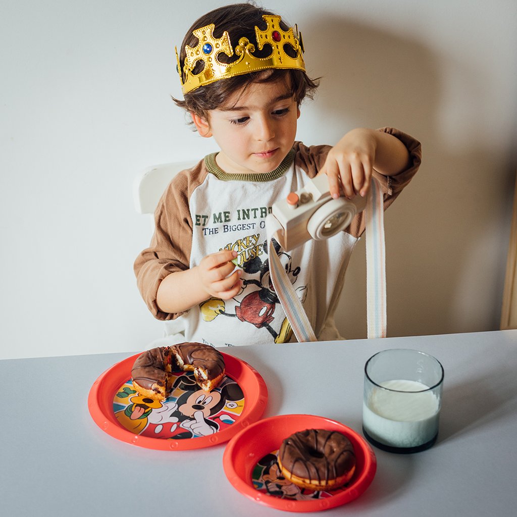 TATAWAY Disney Ciotola rossa per bambini in plastica Mickey Mouse resistente