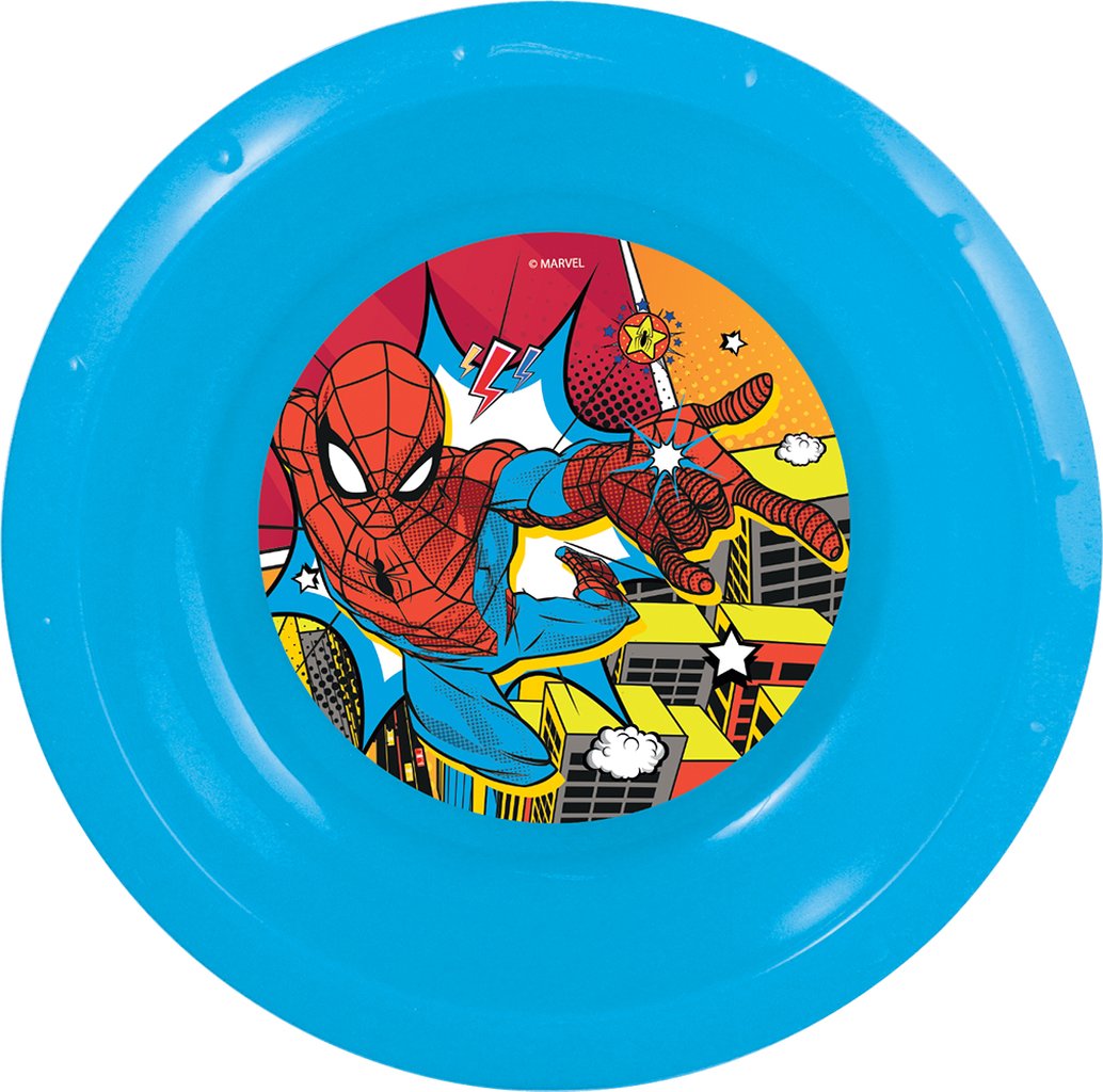 TATAWAY Marvel Ciotola blu per bambini in plastica Spiderman resistente