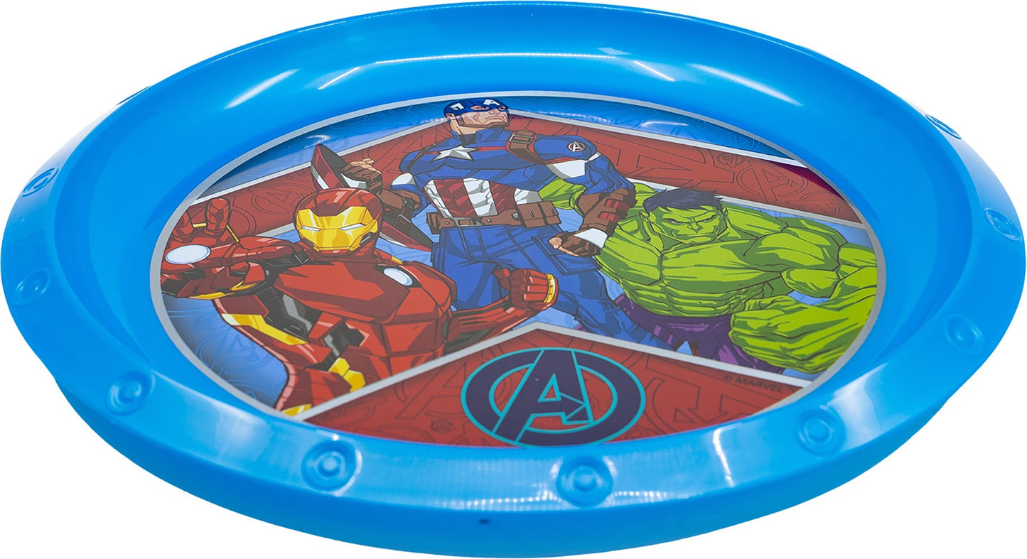 TATAWAY Marvel Piatto piano blu per bambini in plastica Avengers resistente