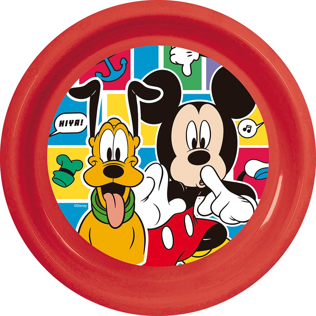 TATAWAY Disney Piatto piano rosso per bambini in plastica Mickey Mouse