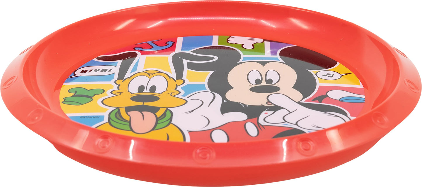 TATAWAY Disney Piatto piano rosso per bambini in plastica Mickey Mouse