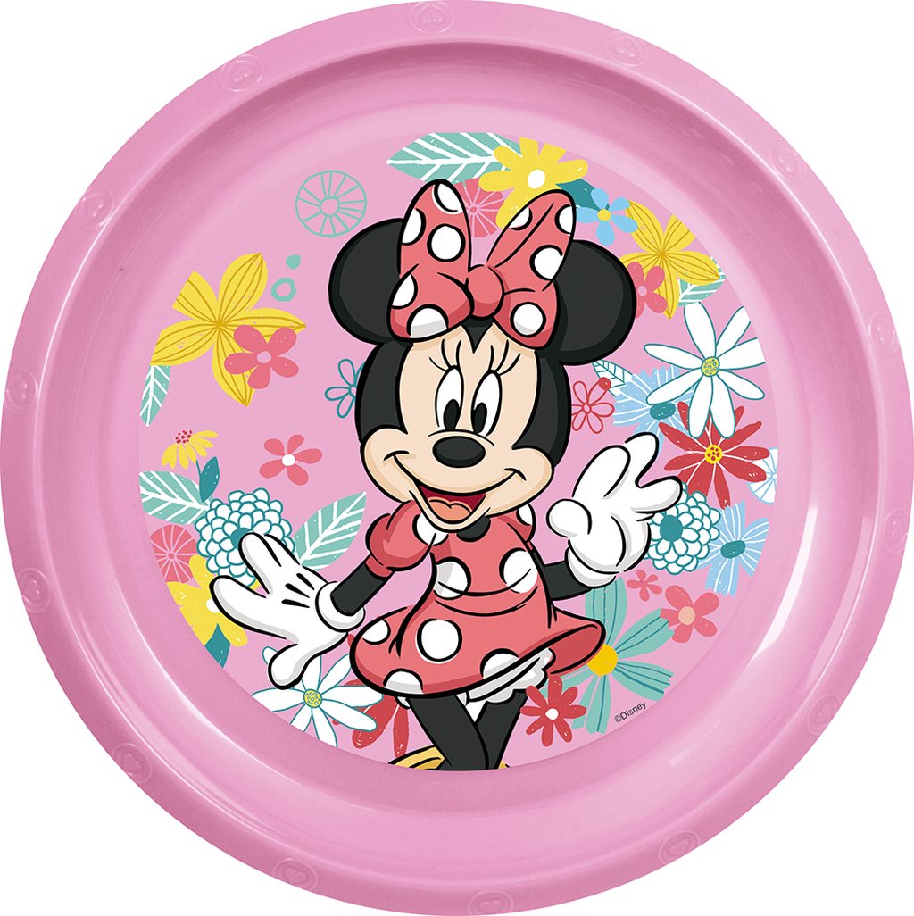 TATAWAY Disney Piatto piano rosa per bambine in plastica Minnie resistente