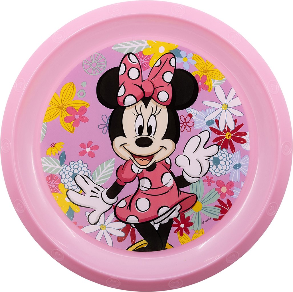 TATAWAY Disney Piatto piano rosa per bambine in plastica Minnie resistente