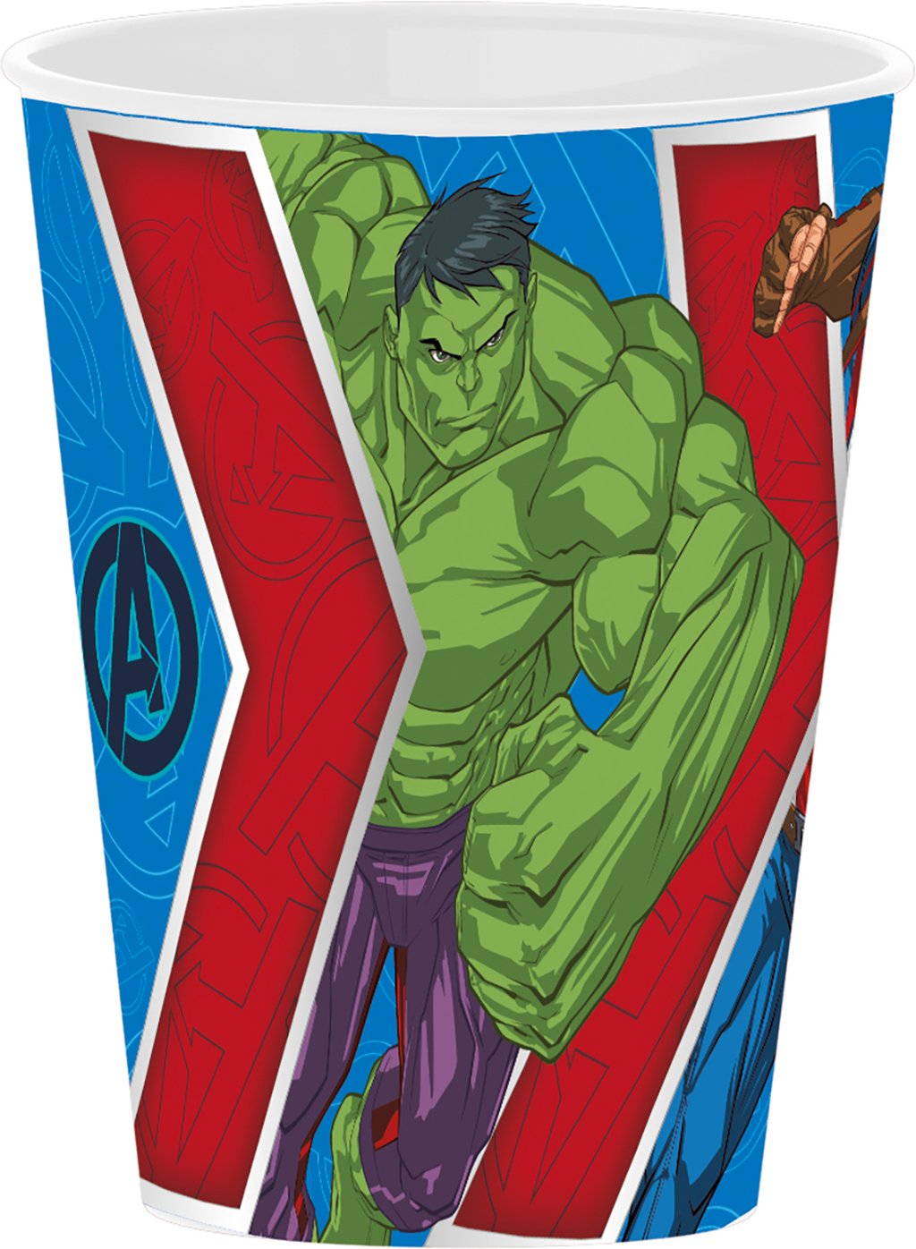 TATAWAY Marvel Bicchiere blu per bambini in plastica Avengers Hulk Captain