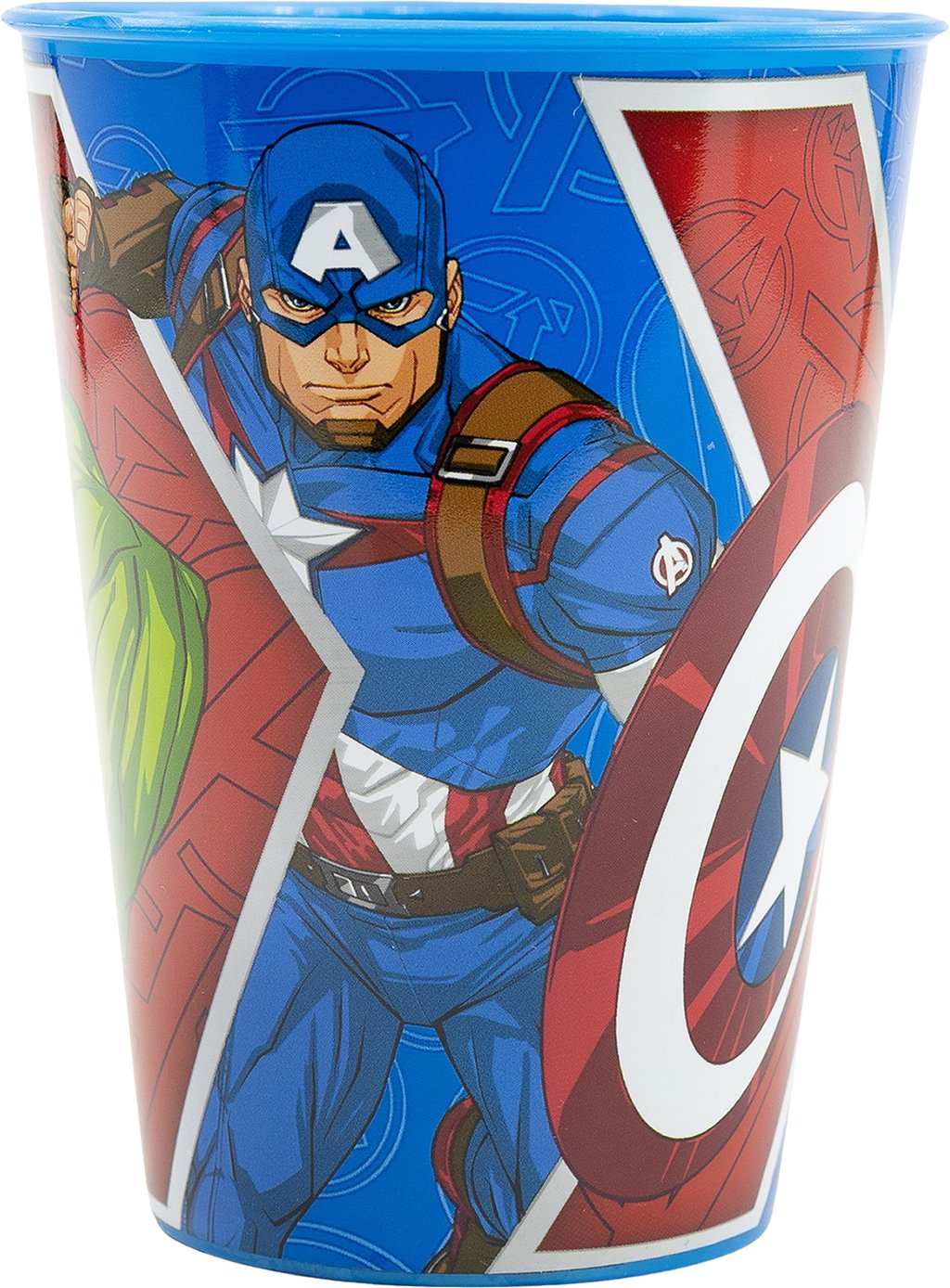 TATAWAY Marvel Bicchiere blu per bambini in plastica Avengers Hulk Captain