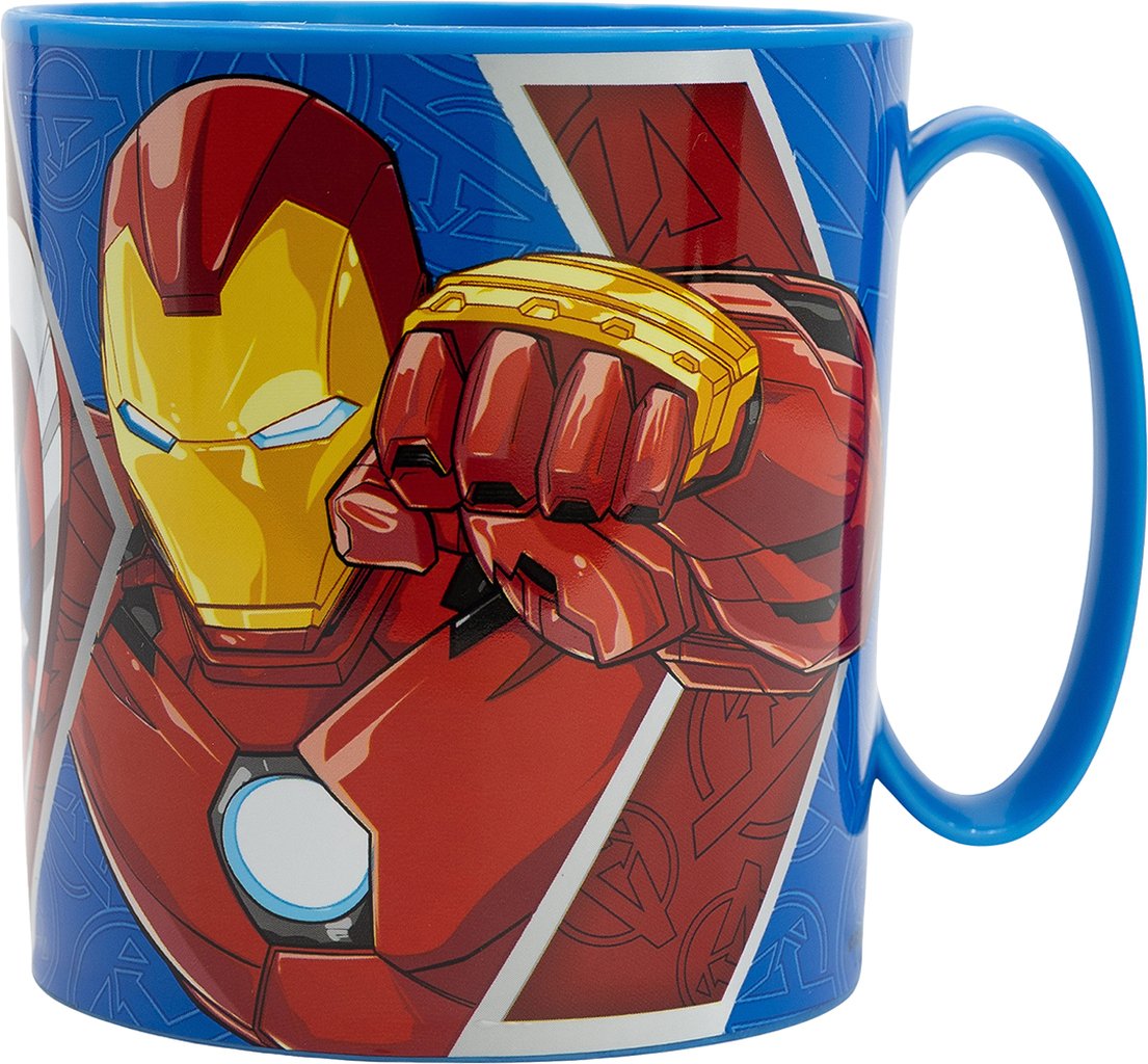 TATAWAY Marvel Tazza blu per bambini in plastica Avengers Iron Man Captain