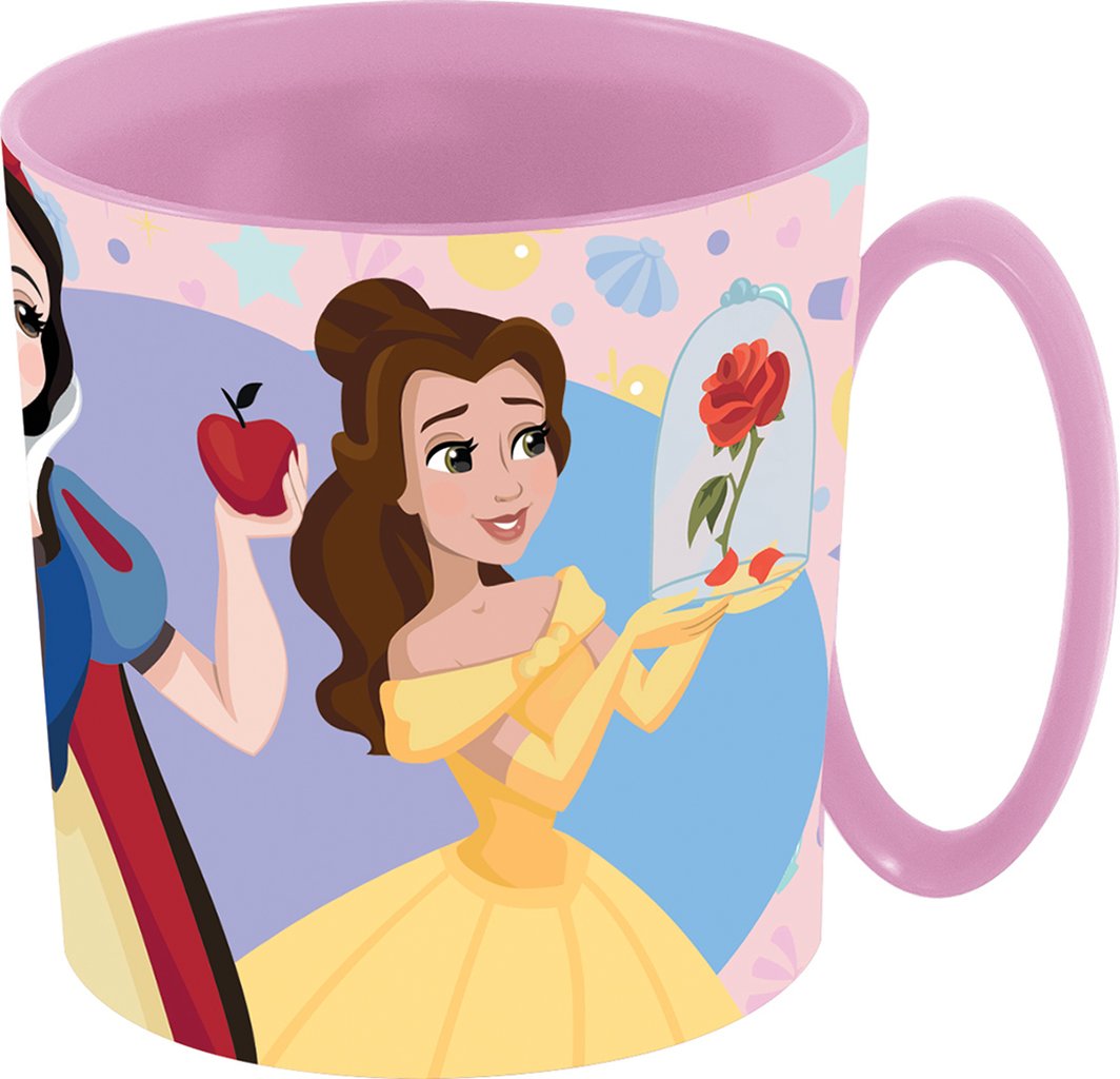 TATAWAY Disney Tazza rosa per bambine in plastica Principesse Jasmine Rapunzel