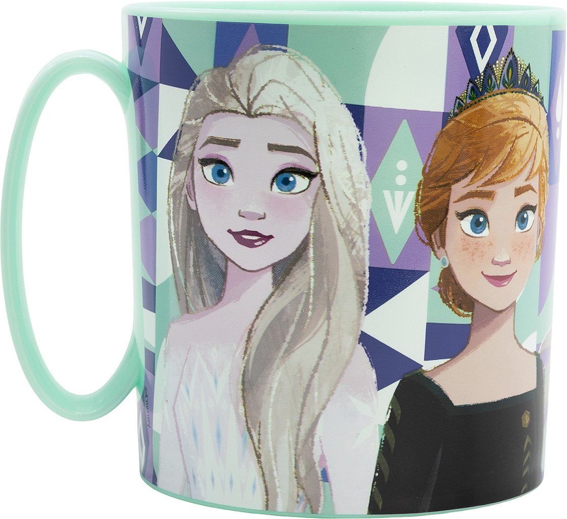 TATAWAY Disney Tazza azurra per bambine in plastica Frozen Elsa e Anna da 350