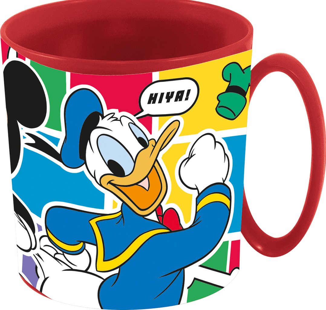 TATAWAY Disney Tazza rossa per bambini in plastica Mickey Mouse Topolino da 350