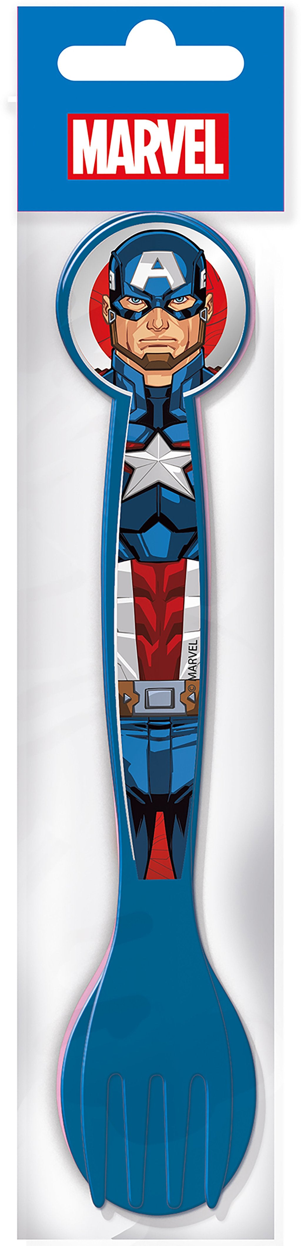 TATAWAY Marvel Set 2 posate blu per bambini in plastica Avengers Captain