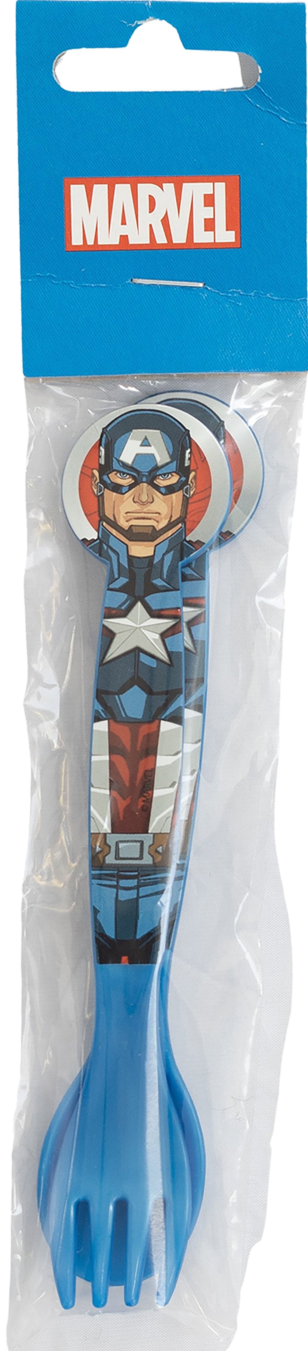 TATAWAY Marvel Set 2 posate blu per bambini in plastica Avengers Captain