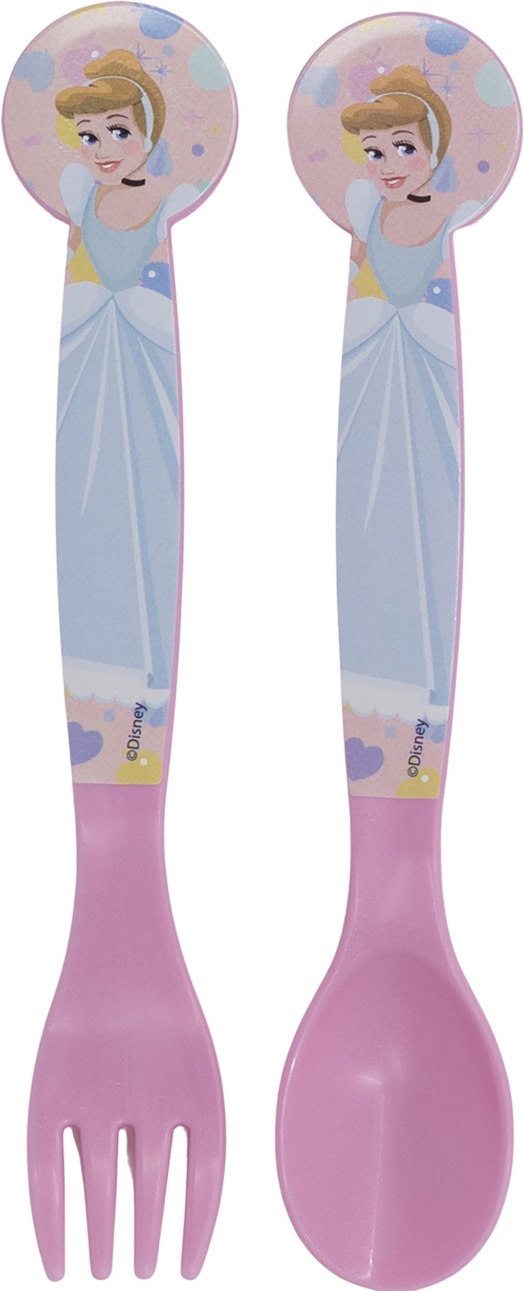 TATAWAY Disney Set 2 posate rosa per bambini in plastica Principesse
