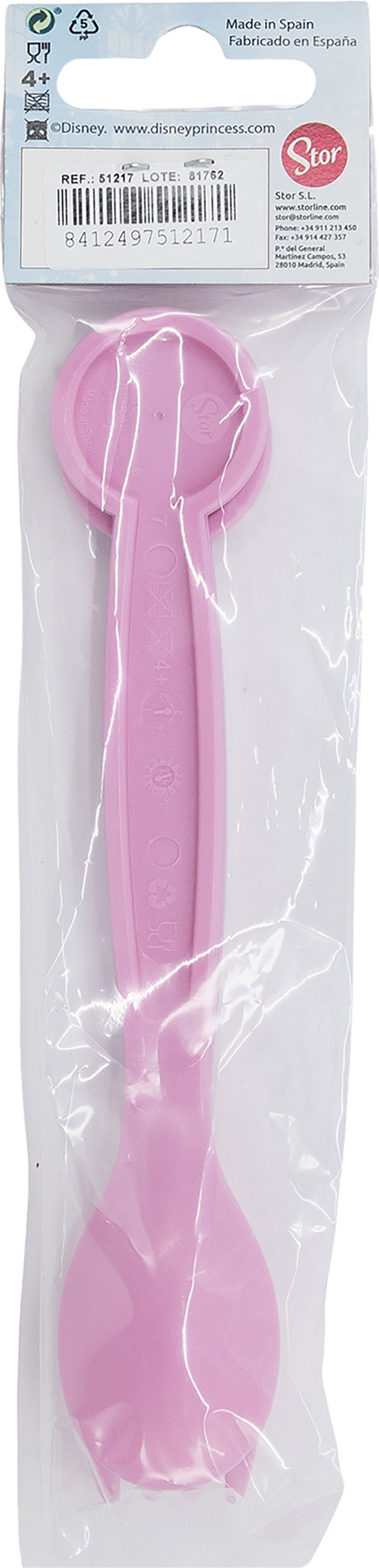 TATAWAY Disney Set 2 posate rosa per bambini in plastica Principesse