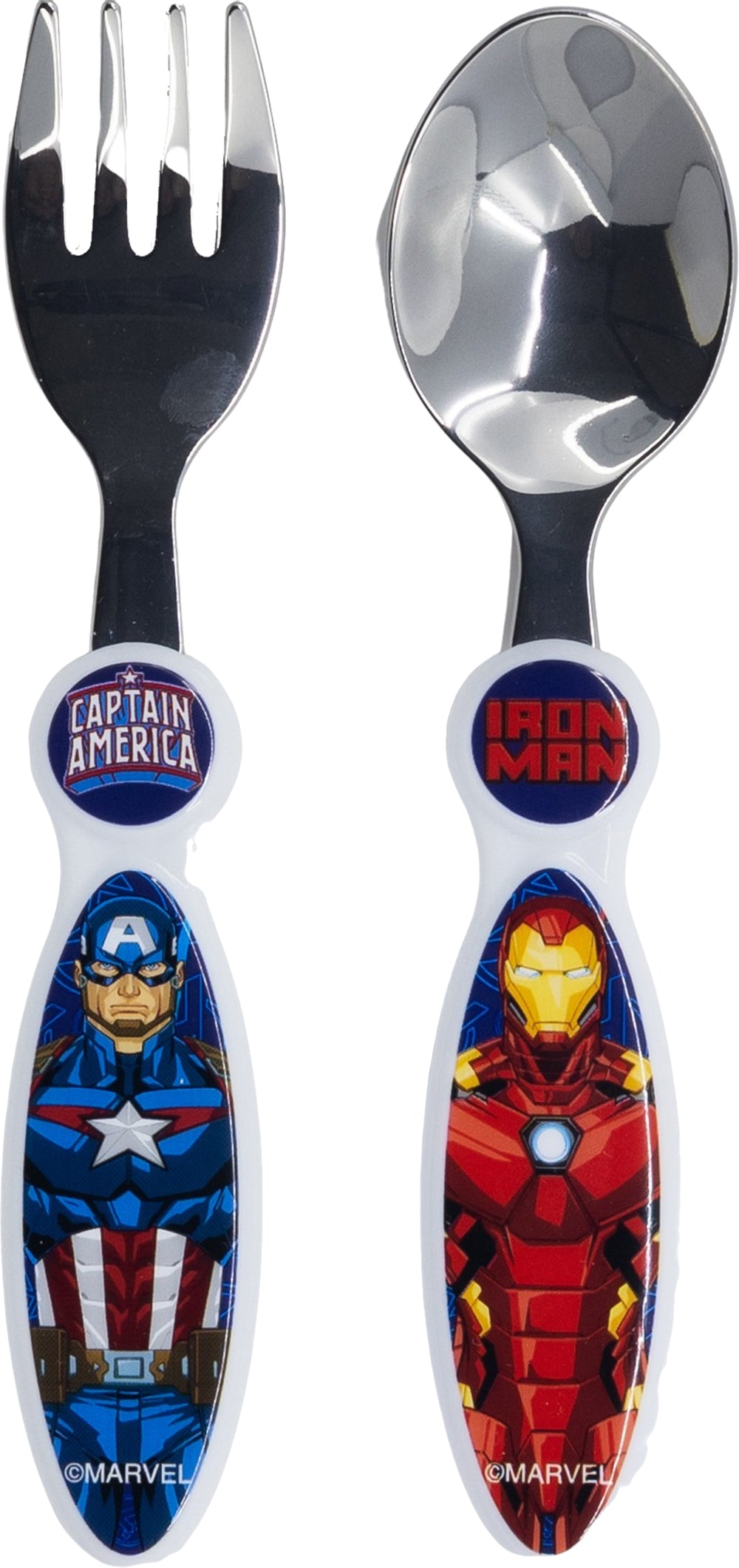 Set 2 posate per bambini in acciaio Avengers