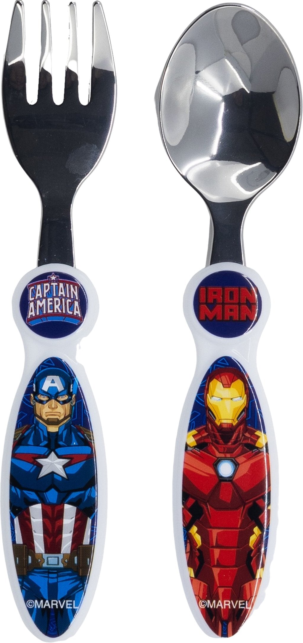 TATAWAY Marvel Set 2 posate blu per bambini in acciaio inossidabile Avengers