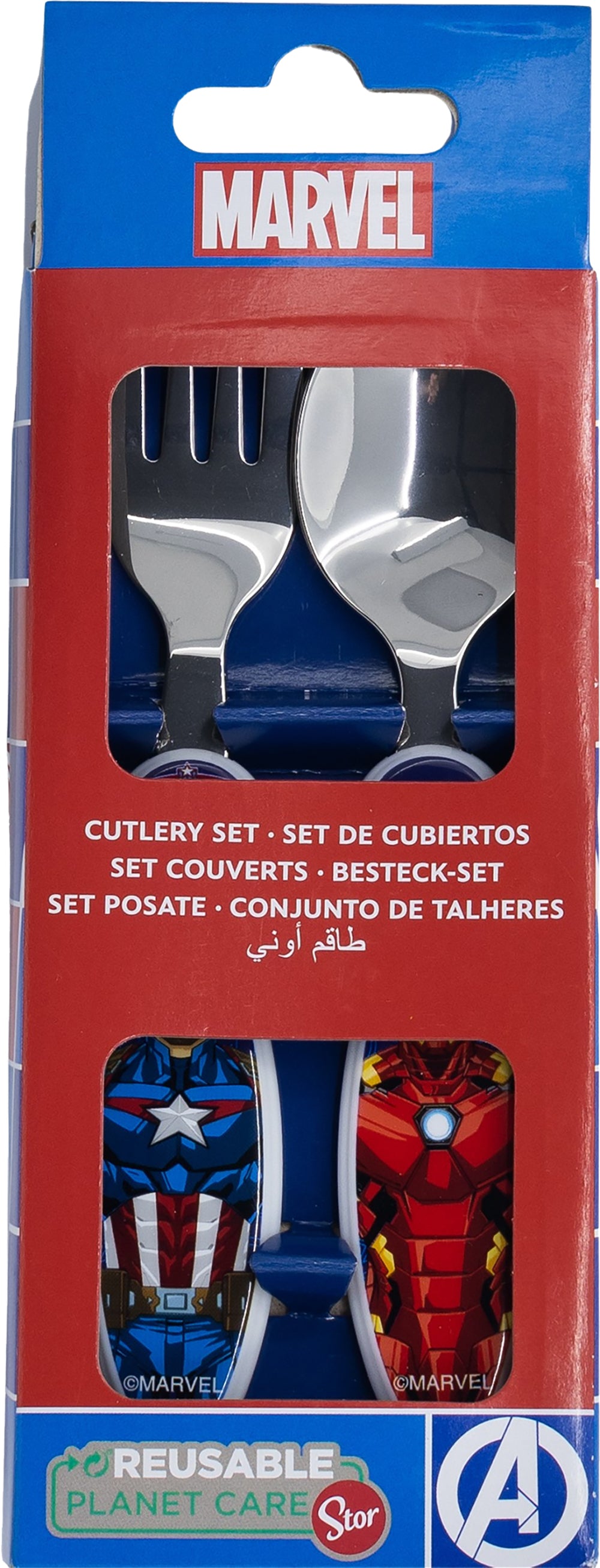 Set 2 posate per bambini in acciaio Avengers