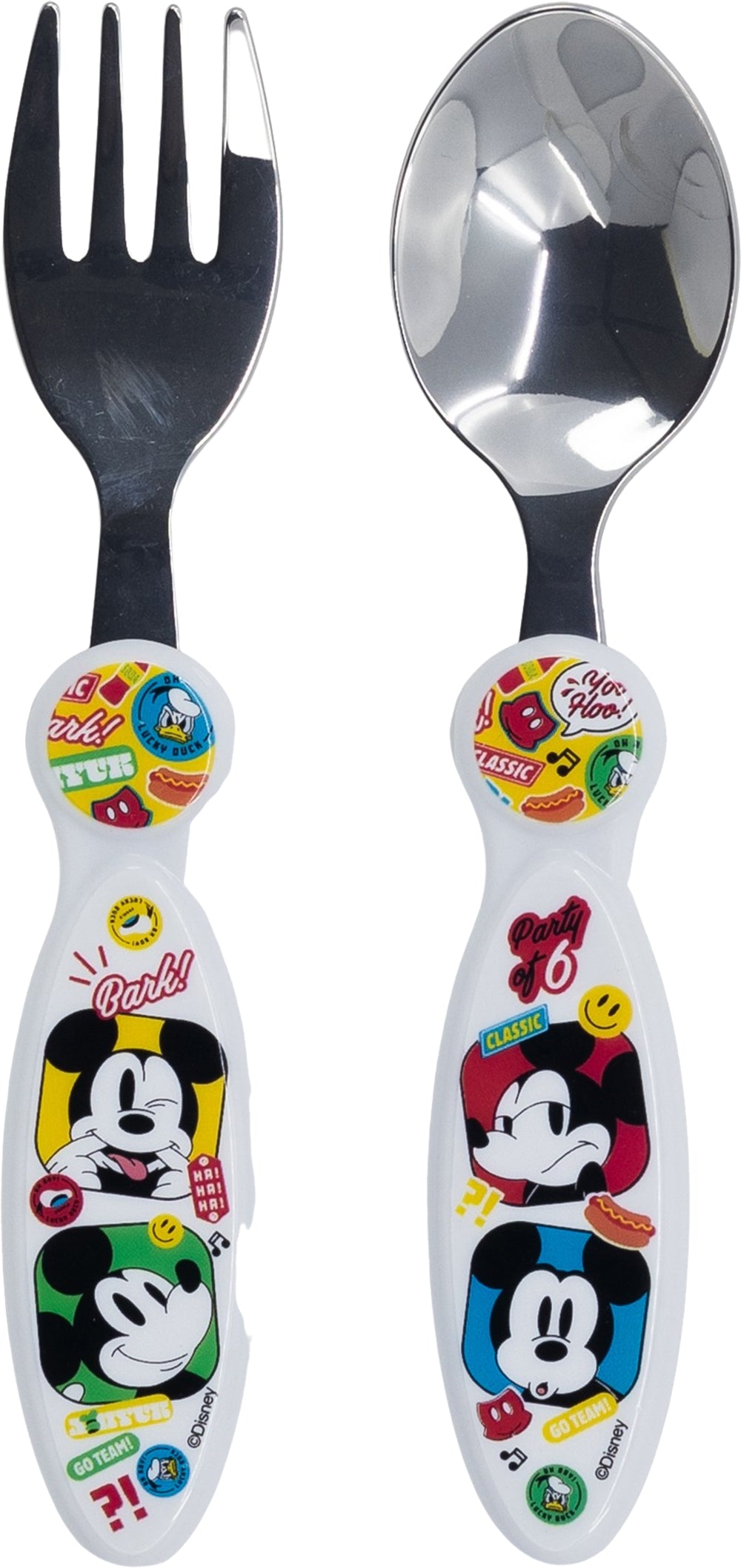Set 2 posate per bambini in acciaio Mickey Mouse
