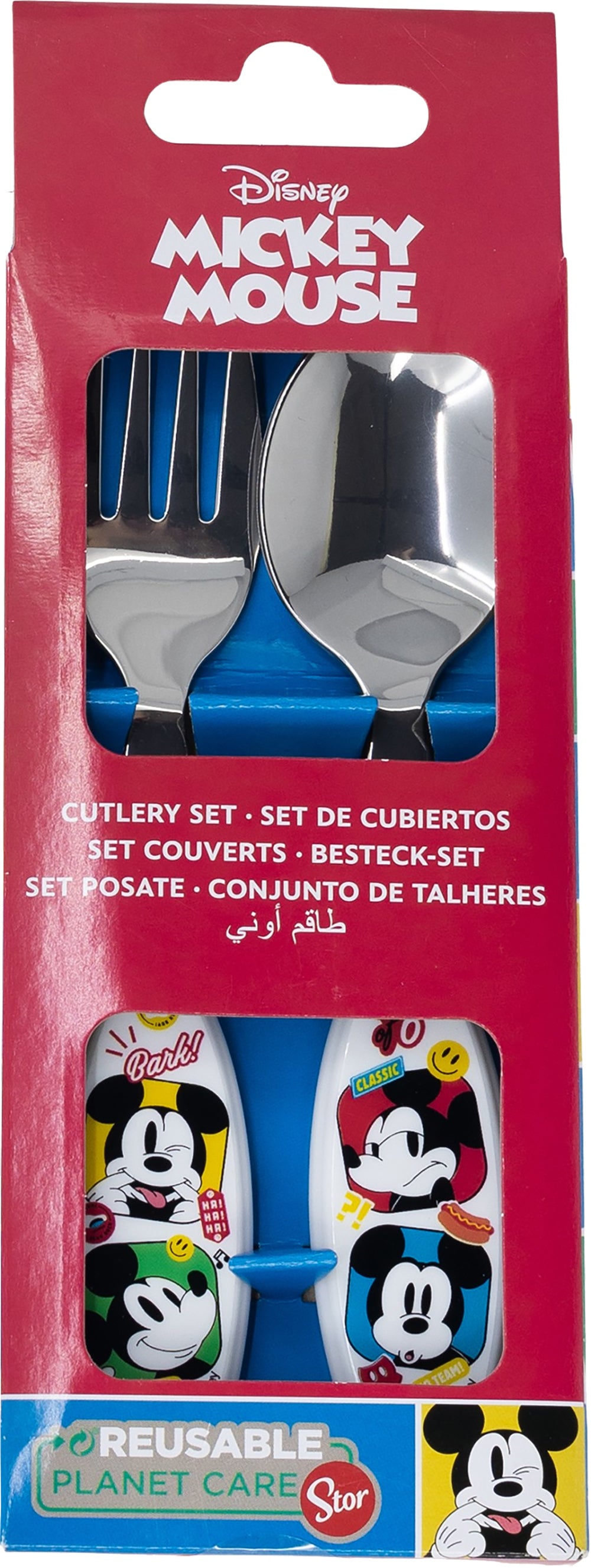 Set 2 posate per bambini in acciaio Mickey Mouse