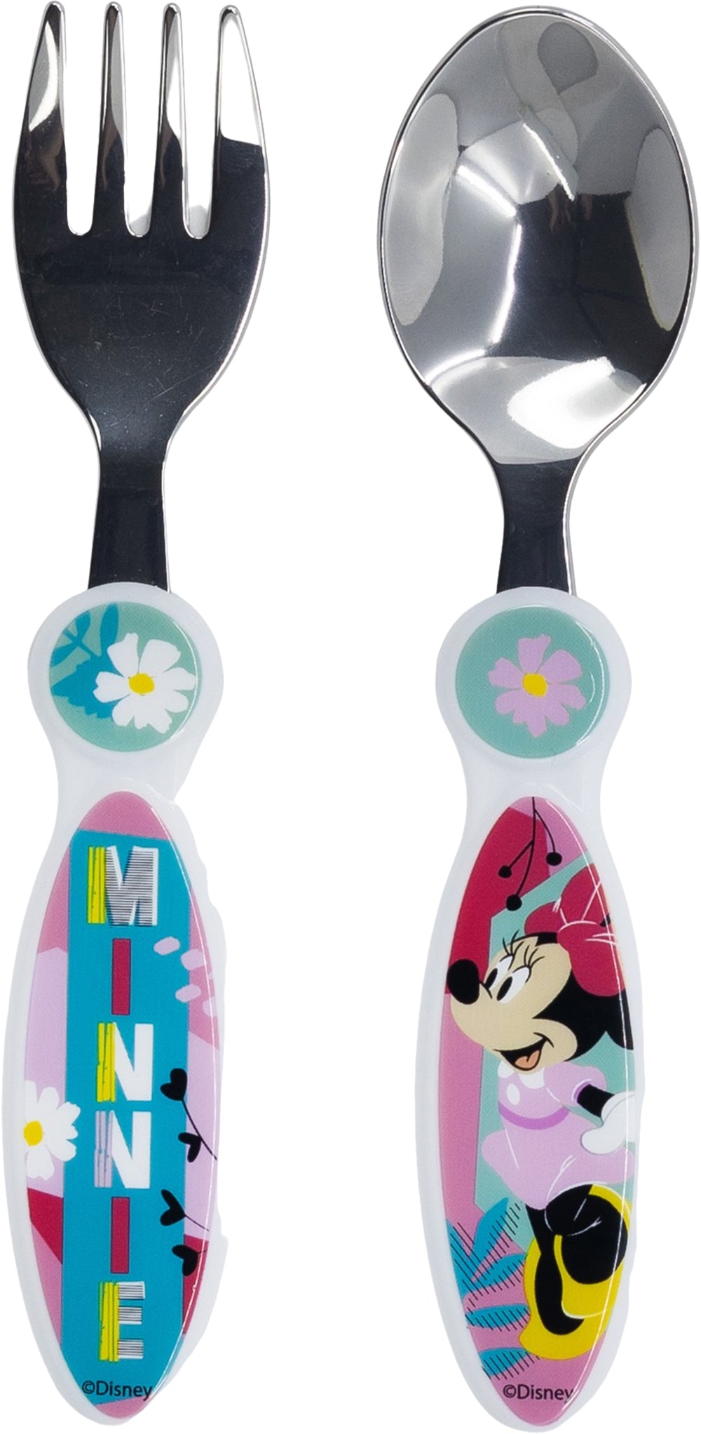 Set 2 posate per bambine in acciaio Minnie