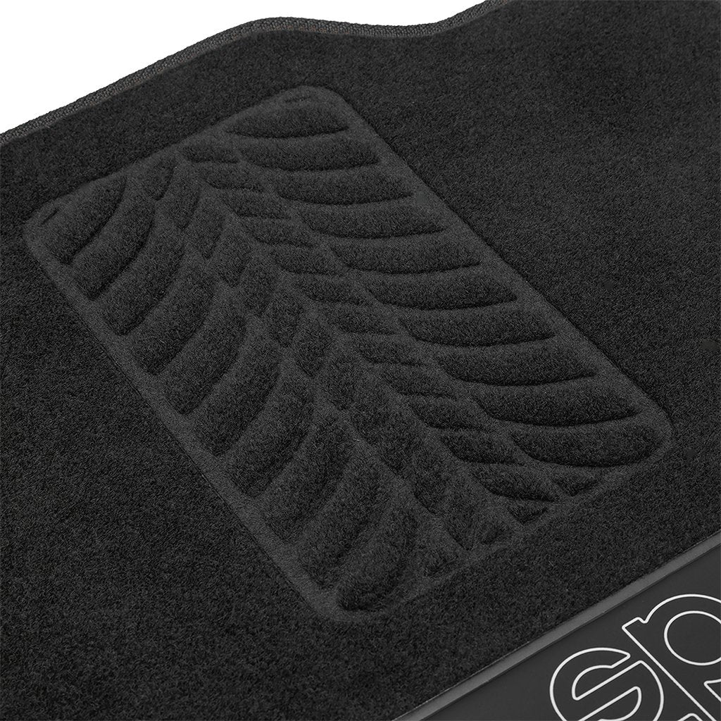 SPARCO Set 4 tappetini neri universali 2 anteriori con logo e posteriori