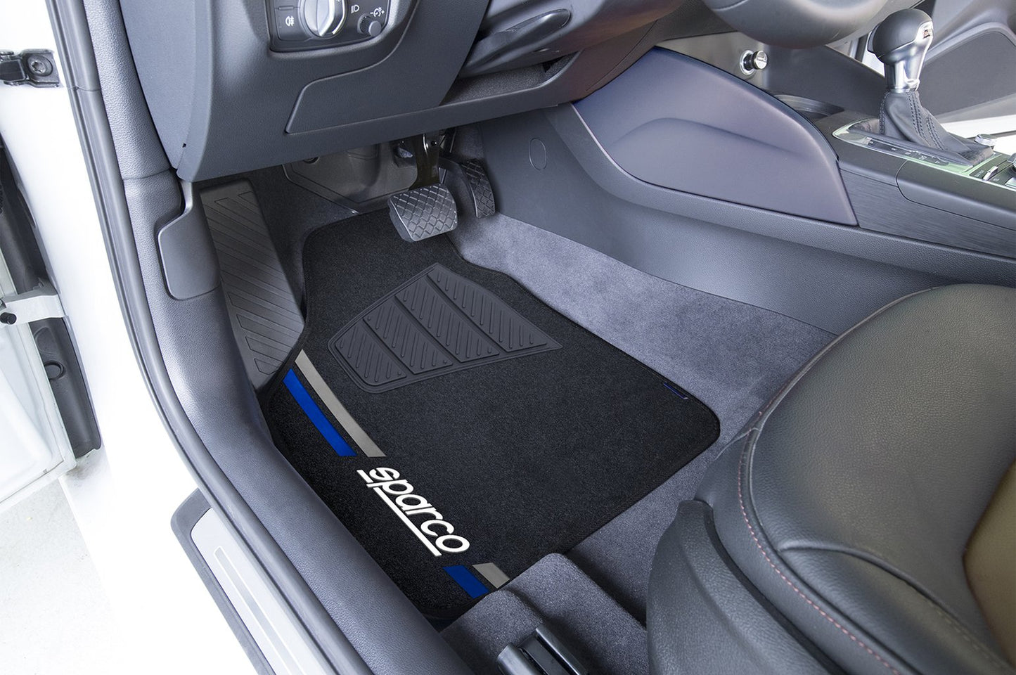SPARCO Set 4 tappetini neri e blu universali 2 anteriori con logo Originale