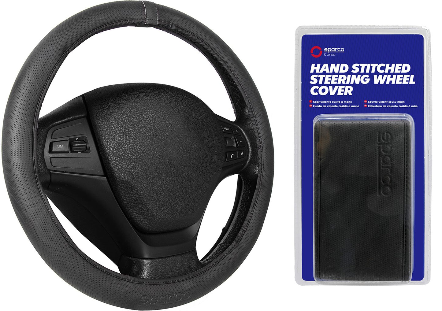 SPARCO Coprivolante per auto nero in EVA senza anello di gomma e facile