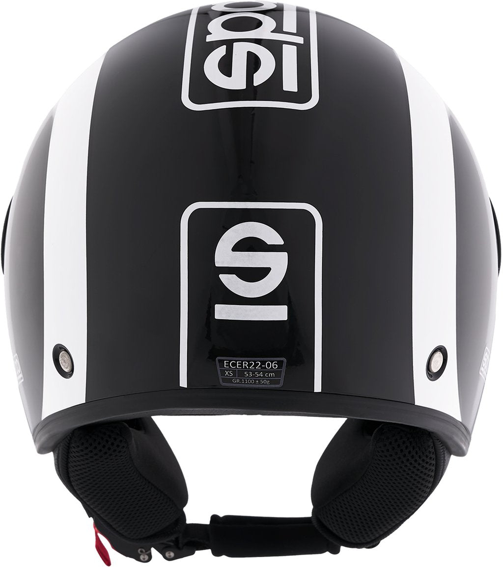 SPARCO Casco Demi-Jet per moto nero e bianco con calotta in ABS Taglia M