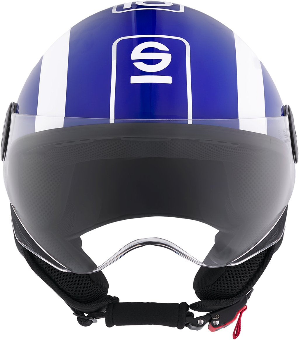 SPARCO Casco Demi-Jet per moto blu e bianco con calotta in ABS Taglia XL