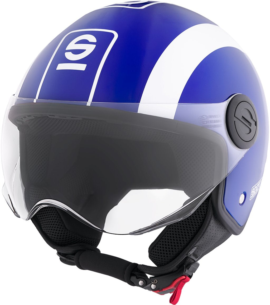 SPARCO Casco Demi-Jet per moto blu e bianco con calotta in ABS Taglia XL