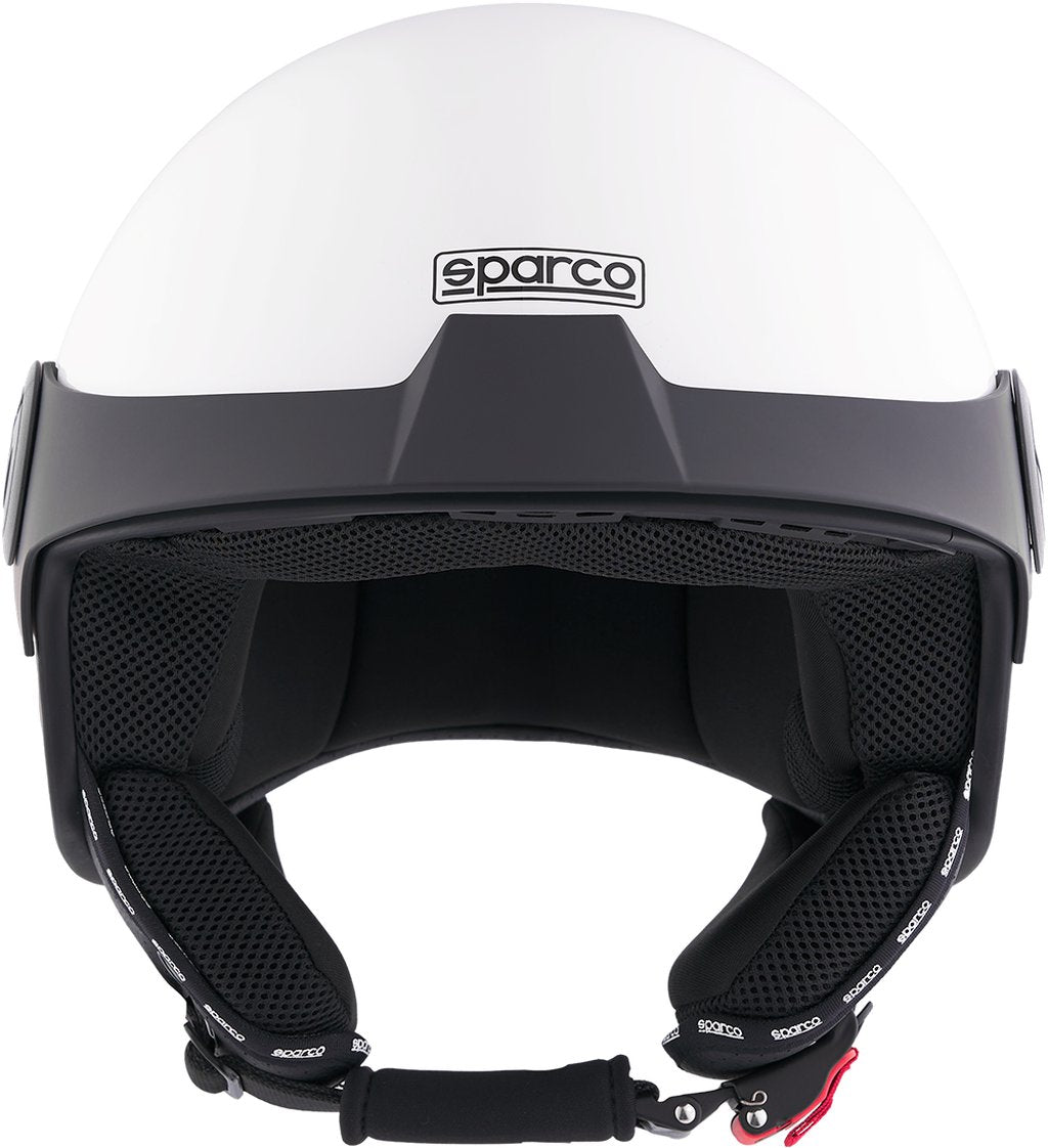 SPARCO Casco Demi-Jet con Peak per moto bianco calotta in ABS Taglia L