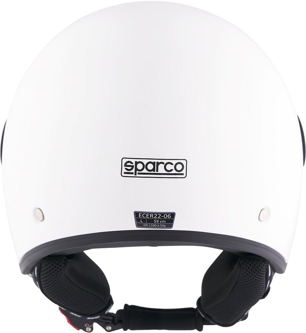 SPARCO Casco Demi-Jet con Peak per moto bianco calotta in ABS Taglia L
