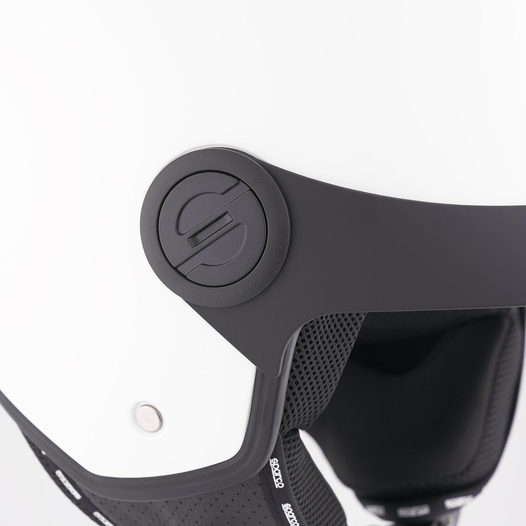 SPARCO Casco Demi-Jet con Peak per moto bianco calotta in ABS Taglia L