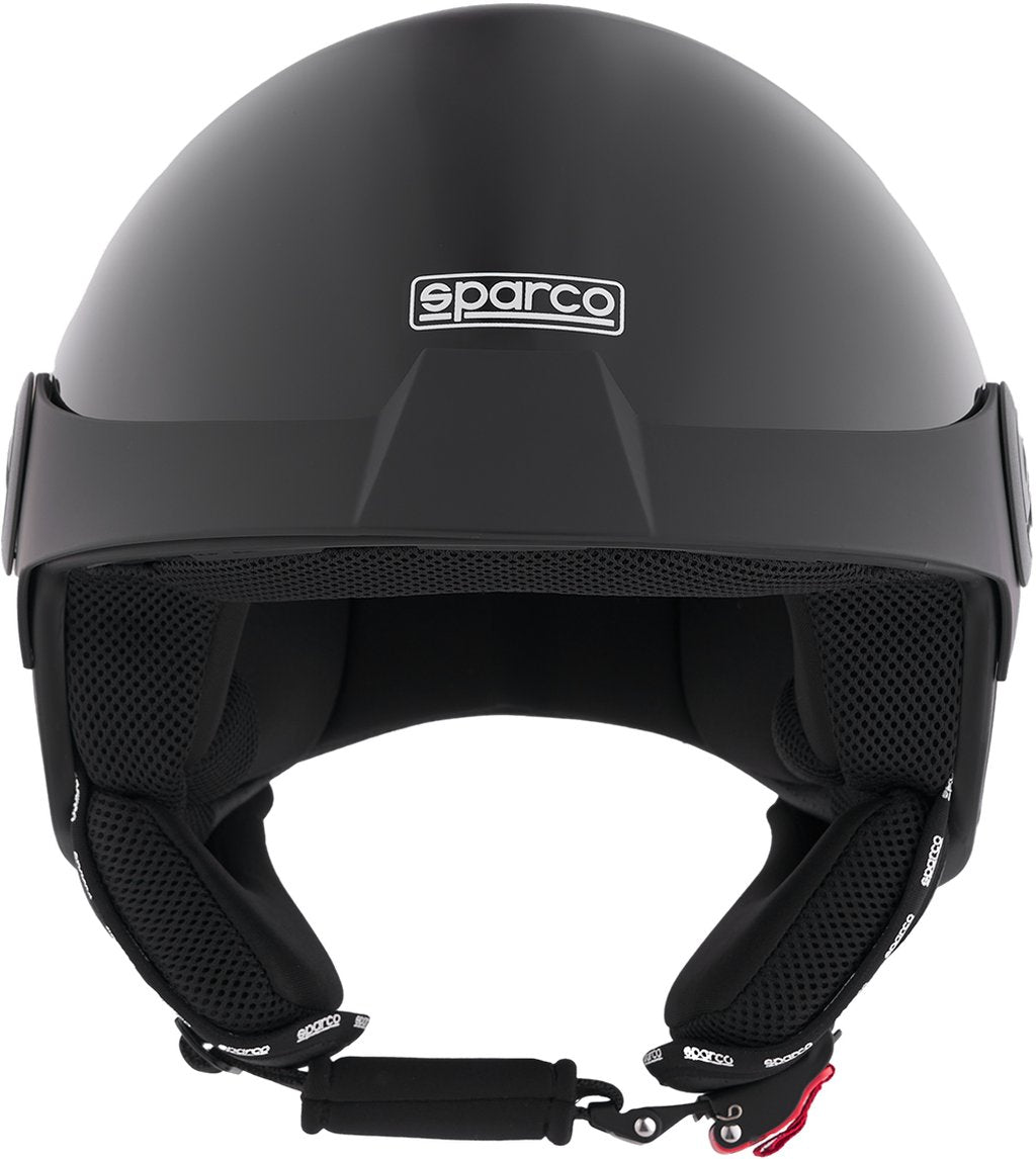 SPARCO Casco Demi-Jet con Peak per moto nero metallizzato calotta in ABS