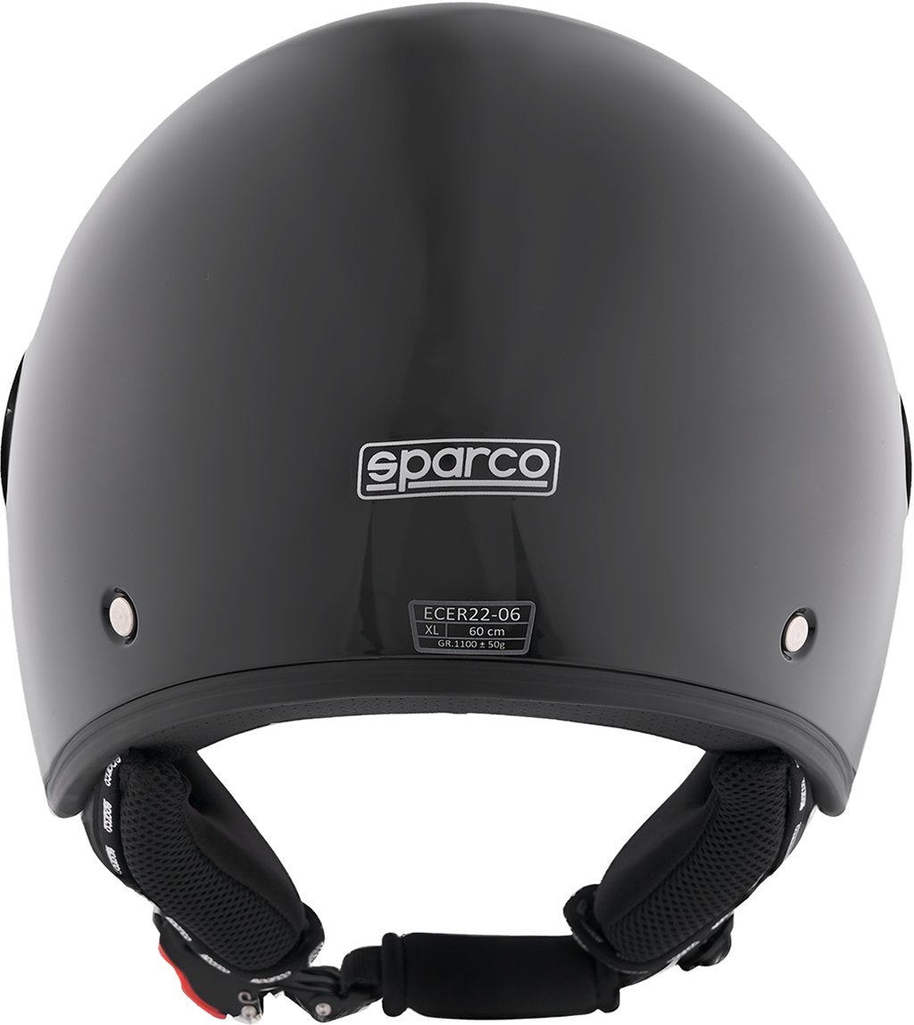SPARCO Casco Demi-Jet con Peak per moto nero metallizzato calotta in ABS