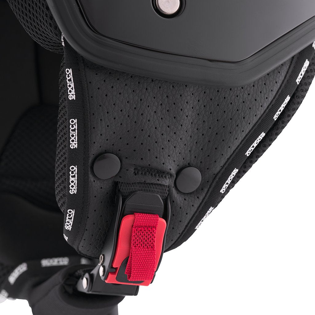 SPARCO Casco Demi-Jet con Peak per moto nero metallizzato calotta in ABS