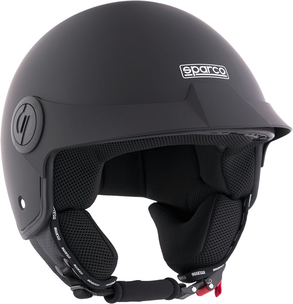 SPARCO Casco Demi-Jet con Peak per moto nero opaco calotta in ABS Taglia XL