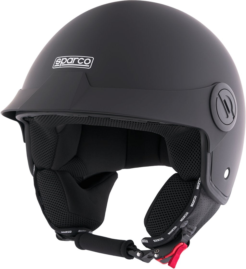 SPARCO Casco Demi-Jet con Peak per moto nero opaco calotta in ABS Taglia XL