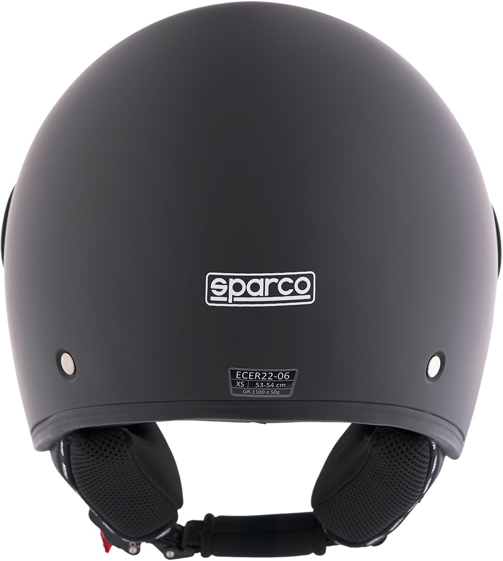 SPARCO Casco Demi-Jet con Peak per moto nero opaco calotta in ABS Taglia XL
