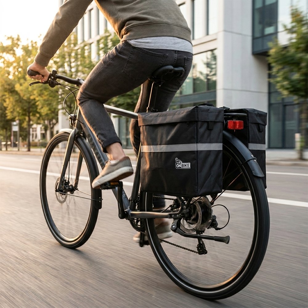 ON BIKE Borsa Doppia Bici Posteriore 23 Litri Impermeabile